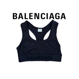 Balenciaga Black Logo Sports Bra